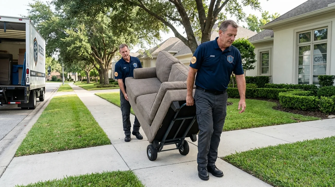 Local residential moving crew loading furniture in Pine Bush, NY